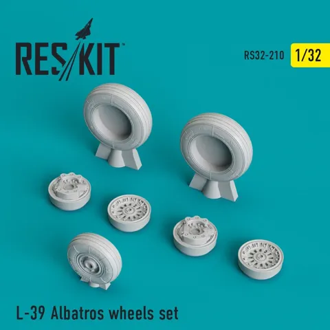 Reskit RS32-0210 sada kol L-39 Albatros v měřítku 1/32, náhradní kola podvozku