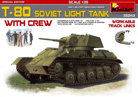 MiniArt 35243 T-80 sovětský lehký tank s posádkou, Special Edition (1/35)