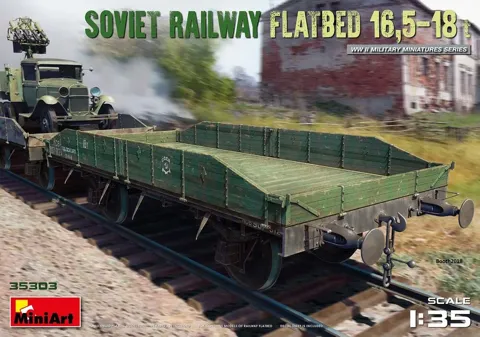 MiniArt 35303 sovětský železniční plošinový vůz 16,5–18 t (1/35)