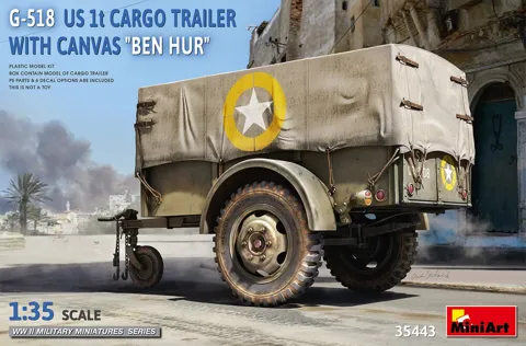 MiniArt 35443 G-518 US 1t Cargo Trailer Ben Hur s plachtou (1/35)