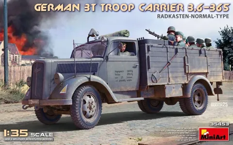 MiniArt 35453 německý třítunový vůz pro přepravu vojáků 3,6-36S Radkasten-Normal-Type (1/35)