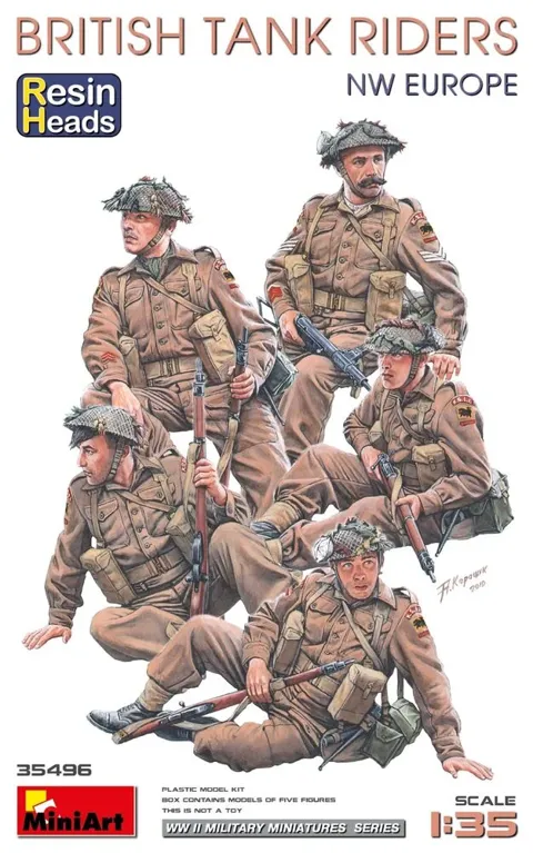 MiniArt 35496 britská pěchota přepravovaná na tancích, severozápadní Evropa – resinové hlavy (1/35)
