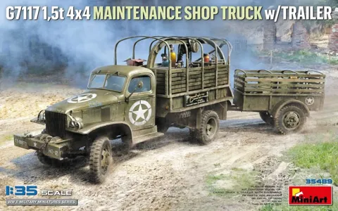 MiniArt 35498 G7117 1,5t 4x4 dílenský nákladní automobil s přívěsem (1/35)