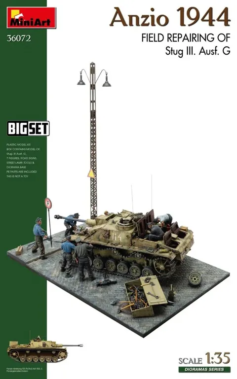 Miniart 36072 Anzio 1944 – polní opravy StuG III Ausf. G, BIG SET (1/35)