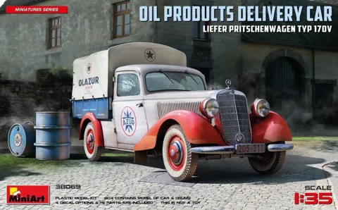 MiniArt 38069 Liefer Pritschenwagen Typ 170V rozvážkový vůz na ropné produkty (1/35)