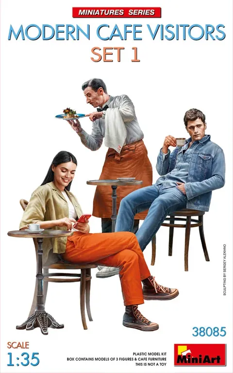 MiniArt 38085 Modern Cafe Visitors Set #1 – návštěvníci kavárny (1/35)