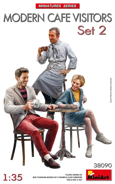 MiniArt 38090 Modern Cafe Visitors Set 2 — figurky návštěvníků kavárny (1/35)