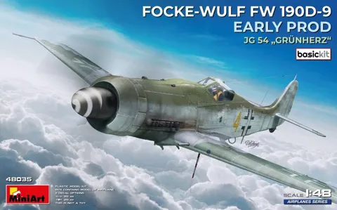 MiniArt 48035 Focke-Wulf Fw 190D-9 rané výrobní série JG 54 „Grünherz“ Basic Kit (1/48)
