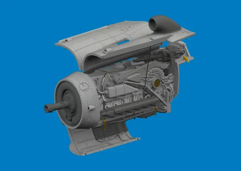 Eduard Brassin 672399 Bf 109G-10 WNF motor PRINT 1/72, 3D tištěné díly motoru