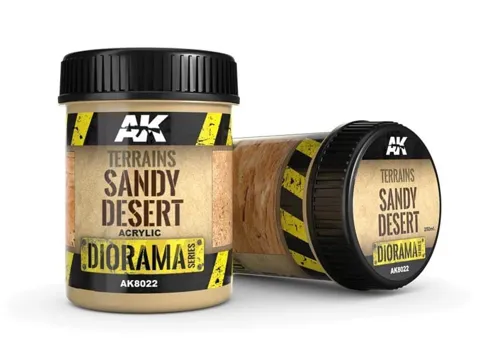 Dóza akrylové terénní pasty AK Interactive Terrains AK8022 písčitá poušť 250 ml