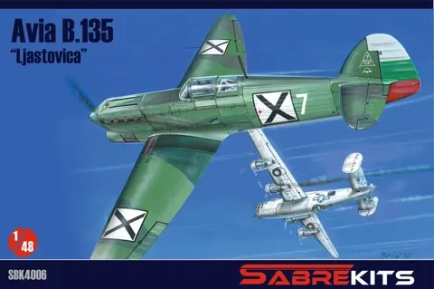 Krabice plastikové stavebnice Sabre Kits SBK4006 Avia B.135 v měřítku 1/48