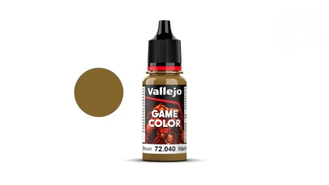 Lahvička akrylové barvy Vallejo Game Color 72040 kožená hnědá Leather Brown 18 ml
