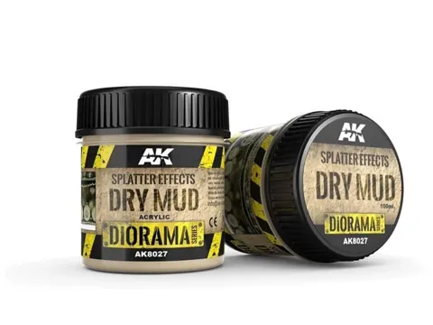 Nádobka akrylového efektu AK Interactive AK8027 Splatter Effects Dry Mud 100 ml