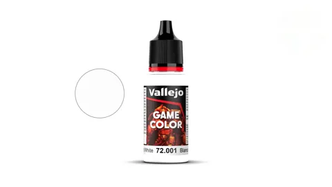 Lahvička akrylové barvy Vallejo Game Color 72001 mrtvolně bílá (Dead White) 18 ml