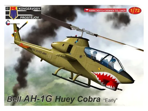 Krabice plastikové stavebnice Kovozávody Prostějov KPM0379 AH-1G Huey Cobra Early v měřítku 1/72