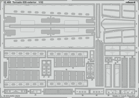 Fotoleptaná sada Eduard 32480 Tornado IDS exterior 1/32 pro stavebnici Italeri