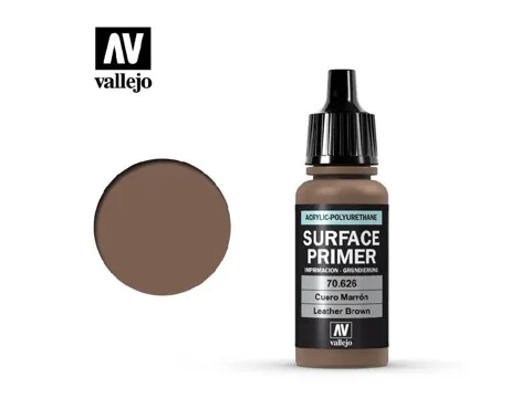 Lahvička základové barvy Vallejo Surface Primer 70626 kožená hnědá 17 ml