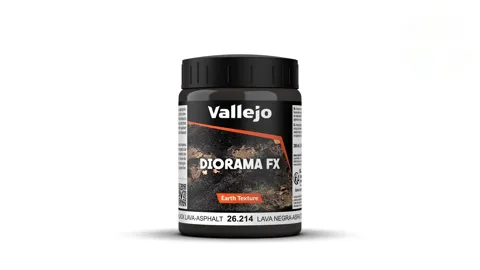 Kelímek akrylové texturové pasty Vallejo Diorama FX 26214 černá láva / asfalt 200 ml