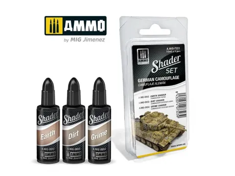 Lahvička AMMO Mig Shader A.MIG-7323 německá kamufláž 10 ml, transparentní matný akrylový shader