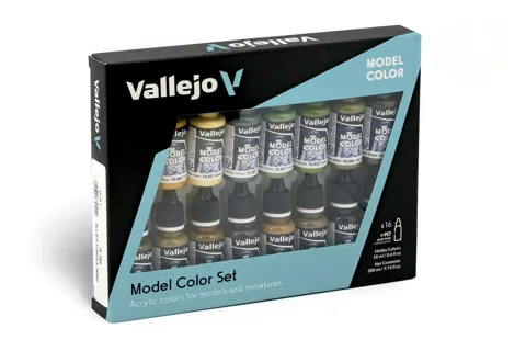 Sada akrylových barev Vallejo Model Color 70109 Allied Forces WWII, 16 lahviček po 18 ml