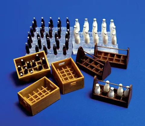 Resinová sada Plus Model 221 lahve na mléko a přepravky v měřítku 1/35