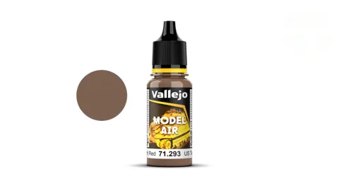 Lahvička akrylové barvy Vallejo Model Air 71293 zemitá červená US 18 ml