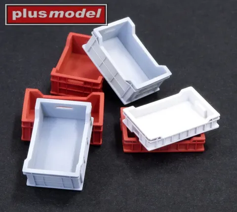 3D tištěné plastové přepravky Plus Model DP3002 v měřítku 1/35, šest kusů ve třech velikostech
