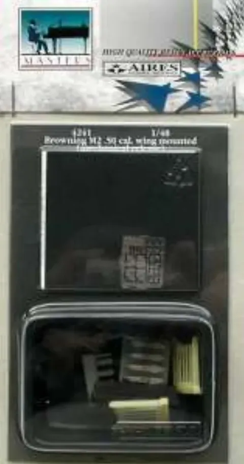 Detailní set Aires 4241 křídelní kulomety Browning M2 .50 cal. v měřítku 1/48
