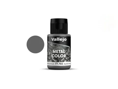 Lahvička metalické barvy Vallejo Metal Color 77703 tmavý hliník 32 ml
