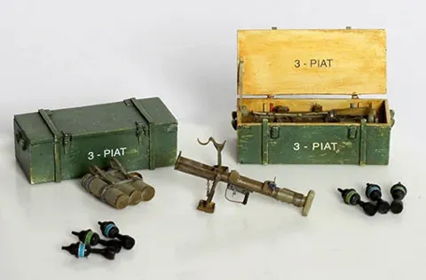 Resinová sada Plus Model 1/35 P.I.A.T. – resinové díly, fotolepty a obtisky