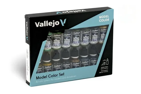 Sada akrylových barev Vallejo Model Color 70114 německá kamufláž WWII, 16 lahviček po 18 ml