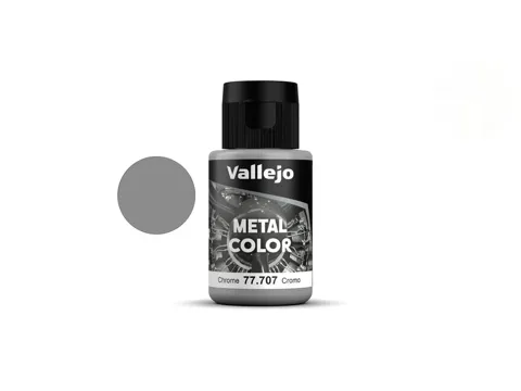 Lahvička metalické barvy Vallejo Metal Color 77707 Chrome, 32 ml