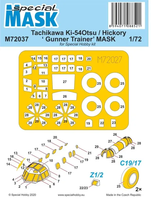 Maskovací sada Special Hobby M72037 pro Tachikawa Ki-54Otsu v měřítku 1/72