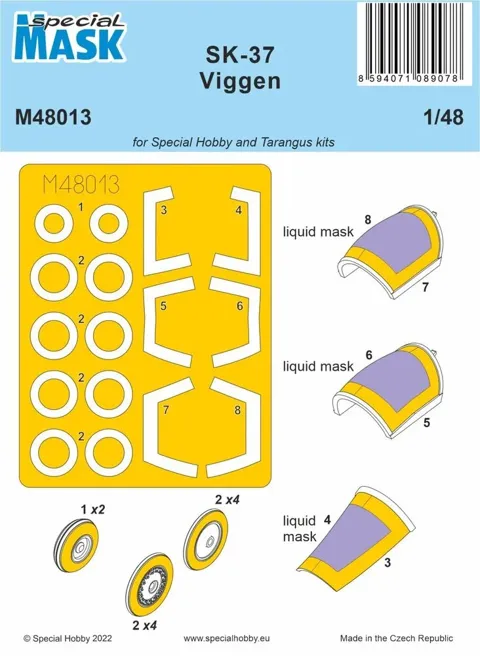 Maskovací sada Special Hobby M48013 SK-37 Viggen v měřítku 1/48
