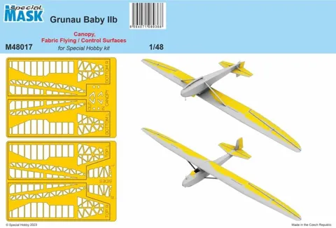 Maskovací sada Special Hobby M48017 pro Grunau Baby IIB v měřítku 1/48