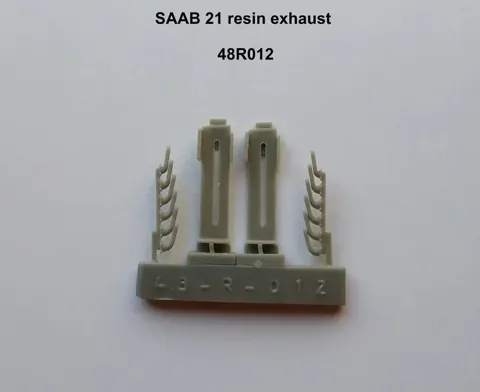 Resinová výfuková potrubí Pilot Replicas 48R012 pro SAAB J/A 21 v měřítku 1/48