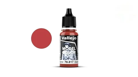 Lahvička akrylové barvy Vallejo Model Color 70817 šarlatová matná, 18 ml