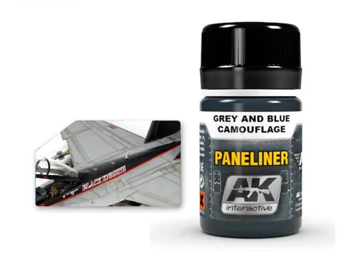 Lahvička AK Interactive Enamel Air AK2072 Paneliner pro šedé a modré kamufláže 35 ml