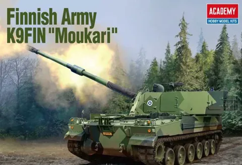 Krabice stavebnice Academy 13519 finská samohybná houfnice K9FIN Moukari v měřítku 1/35