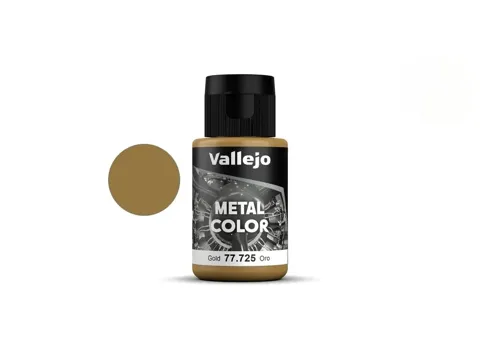 Lahvička metalické barvy Vallejo Metal Color 77725 zlatá 32 ml