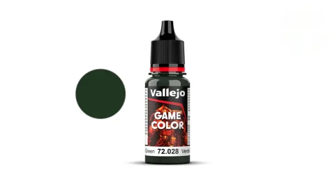 Kapátková lahvička akrylové barvy Vallejo Game Color 72028 tmavě zelená 18 ml