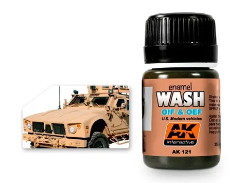 Lahvička enamelového washe AK Interactive AK121 pro americká vozidla OIF & OEF, 35 ml