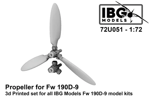 Doplňková sada IBG Models 72U051 vrtule pro Fw 190D-9 v měřítku 1/72
