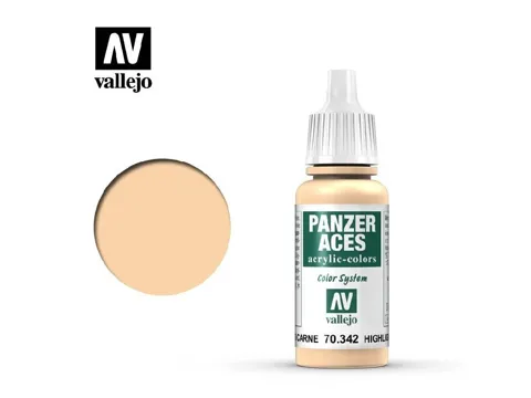 Lahvička akrylové barvy Vallejo Panzer Aces 70342 zesvětlení pleti 17 ml