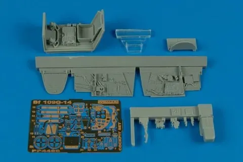 Resinová kokpitová sada Aires 4486 pro Bf 109G-14 v měřítku 1/48 (Academy)