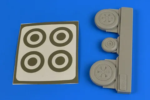 Resinová kola a maskovací šablony Aires 4694 pro MiG-21 v měřítku 1/48
