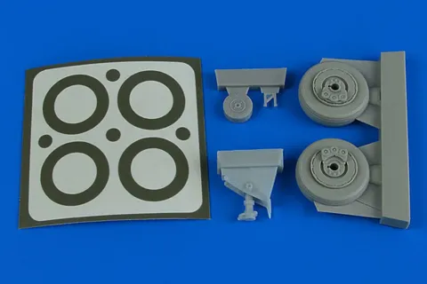 Resinová kola a maskovací šablony Aires 4788 pro A-1J Skyraider v měřítku 1/48