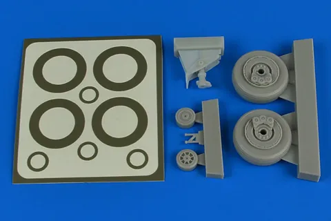 Resinová kola a maskovací fólie Aires 4793 pro A-1H Skyraider v měřítku 1/48