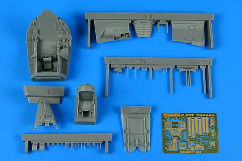 Resinová kokpitová sada Aires 4880 pro SAAB J 29 Tunnan v měřítku 1/48 (Hobby Boss)