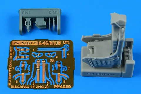 Resinové katapultovací sedadlo Aires 4939 ESCAPAC 1F-3/1G-3 pro A-4 Skyhawk v měřítku 1/48